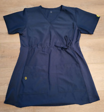 Usado, Top WonderWink mediano 4 estirados azul marino exfoliante bolsillos para mujer enfermera médica segunda mano  Embacar hacia Mexico