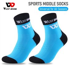 WEST BIKING Calcetines de Ciclismo Transpirables Compresión Deportes Calcetines Medios Azul Negro segunda mano  Embacar hacia Argentina