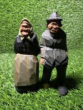 Used, Nils Gunnarsson Wood Carving Figures Old Couple Sweden for sale  Shipping to South Africa