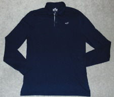 Camisa polo masculina pulôver manga longa Hollister grande algodão azul sólido comprar usado  Enviando para Brazil