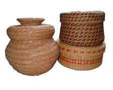 Covered woven baskets for sale  Jacksonville