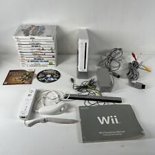 Consola Nintendo Wii RVL-001 (EE. UU.) blanca con barra de sensores, cables y 14 juegos segunda mano  Embacar hacia Argentina