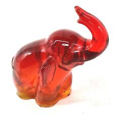 Vintage Amberina Glass Elephant Figurine With Trunk Up and Ears Out for sale  Shipping to South Africa