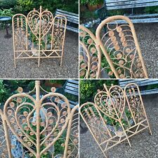 Vintage Peacock Cane Rattan Single Headboard Boho Decor Tiki Ornate Iconic, used for sale  Shipping to South Africa