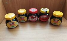 Used, 5 Marmite/Bovril Empty Clear Glass Jars Crafts Storage Projects Clean Recycled for sale  Shipping to South Africa