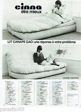 PUBLICITE ADVERTISING 115  1978  CINNA  lit canapé GAO d'occasion  Roquebrune-sur-Argens