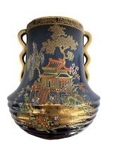 VINTAGE CARLTON WARE  GILT PAINTED PAGODA ART DECO VASE POTTERY, used for sale  Shipping to South Africa