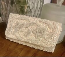 Ivory beaded clutch for sale  COLCHESTER