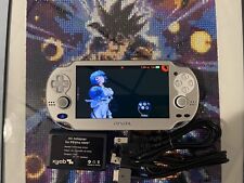 Sony PlayStation Vita OLED Custom Silver/Blk FW3.65 128GB SD Charger Excellent for sale  Shipping to South Africa