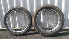 Genuine Front and Rear Dunlop Chrome Wheel Rims 40 Spoke Triumph T110 Motorcycle, used for sale  Shipping to South Africa