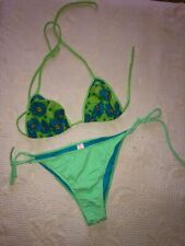 Usado, Juego de dos piezas de bikini verde floral vintage y2k, talla Reino Unido 12, estilo francés segunda mano  Embacar hacia Argentina