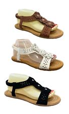 Mujeres Sandalias Planas Damas Verano Puntera Abierta Zapatos Flexibles Talla 6-10 segunda mano  Embacar hacia Argentina