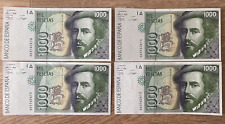 IBERMONEDA| 4 Billetes España 1992. Hernán Cortés y Pizarro. EBC, SC- Correlativ segunda mano  Embacar hacia Argentina