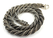 Colar de prata esterlina 18 polegadas trançado corda torcida corrente 7 mm de espessura Bali masculino, usado comprar usado  Enviando para Brazil