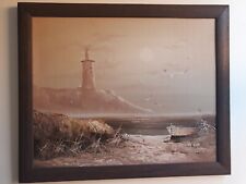 Stunning Dunlop  Signed Large Seaside Seagull Oil On Canvas Painting for sale  BLACKPOOL