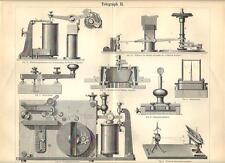 Stampa antica telegrafo usato  Lecco