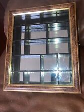 Vintage Wood & Glass Curios Display Cabinet Mirror Wall Mounted for sale  Shipping to South Africa