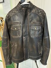 Abbraci Cafe Racer Classic Vintage Biker Men’s Leather Jacket Size-L With Offers, used for sale  Shipping to South Africa