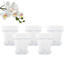 Usato, Kit 5 Vasi per Orchidee Kalapanta Trasparente in plastica forati e Sottovasi usato  Biella