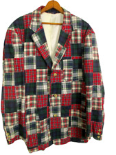 Vtg Tommy Hilfiger Plaid Patchwork Blazer Suit Coat Jacket Sz Large for sale  Fort Myers