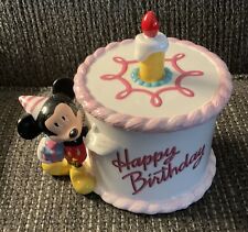 Disney Mickey Mouse A Teleflora Regalo Feliz Cumpleaños Pastel 7" Decoración de Cerámica segunda mano  Embacar hacia Argentina