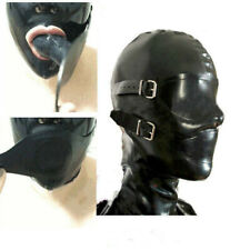 Capuz de borracha látex com máscara removível para olhos e boca olhos abertos boca costas zíper comprar usado  Enviando para Brazil