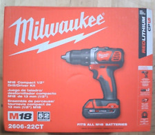 Kit de broca Milwaukee M18 compacto 1/2" 2606-22CT com 2 tacos, carregador e bolsa comprar usado  Enviando para Brazil