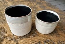 Ceramic Pearl Glazed Planter Pots Set Of 2 for sale  Shipping to South Africa