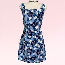 Vestido regata midi vintage anos 90 y2k azul floral grunge skatista surfista gola quadrada M/G comprar usado  Enviando para Brazil