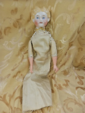 Vestido feito à mão vintage 12" porcelana/cabeça de porcelana boneca/fantoche corpo vara de madeira comprar usado  Enviando para Brazil
