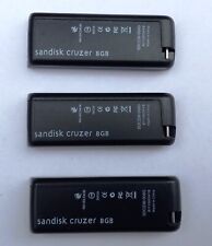 SanDisk Cruzer 8 GB USB Flash Drive / Memory Stick / Thumb Drive, Lot of 3 for sale  Shipping to South Africa