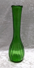 Vintage Antique Green Glass Decorative Ribbed Bud Vase CLG Carr-Lowrey Company for sale  Shipping to South Africa