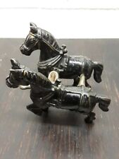 Pair of Hitched Cast Iron Kenton Horses Toy for sale  Shipping to South Africa