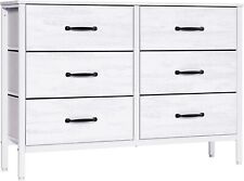 Used, Bedroom Chest of 6 Drawers White Fabric Storage Drawer Easy to Assemble  for sale  Shipping to South Africa