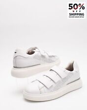 RRP€246 ALBERTO GUARDIANI Leather Wedge Sneakers US8 UK5 EU38 White Logo, used for sale  Shipping to South Africa