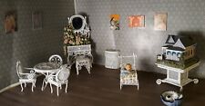 Dollhouse Lot,White Wire Wicker Patio Furniture & Decor, Dollhouse for Dollhouse for sale  Shipping to South Africa