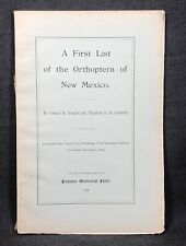 1902 First List Orthoptera New Mexico Scudder Cockerell Illustrated Science Book for sale  Shipping to South Africa