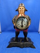Vintage Cast Iron German Clock , Ticking Eyes, With Key In Working Order , used for sale  Shipping to South Africa