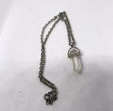 Healing Crystal Quartz Point Pendant Necklace In Silver Tone for sale  Shipping to South Africa