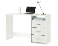Usado, Mesa PC escritorio blanco mate 1 hueco 3 cajones juvenil moderno 123x50x77 cm segunda mano  Alquerías del Niño Perdido