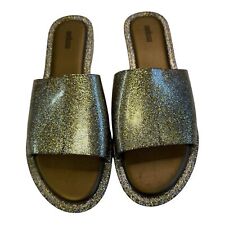 Sandálias deslizantes Melissa Gold Jelly glitter tamanho 11, usado comprar usado  Enviando para Brazil