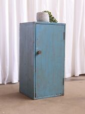 Rustic Primitive Blue Painted Small  Wall Floor Cabinet Cupboard for sale  Shipping to South Africa