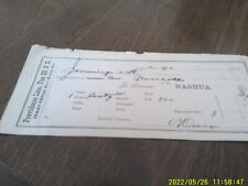 1884 PROVIDENCE LINE PIER 29 N.R. RECEIPT/ NASHUA N.H. for sale  Shipping to South Africa
