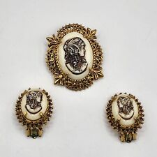 Juego de pendientes de broche vintage para cameo de Florenza  segunda mano  Embacar hacia Argentina