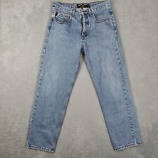 Jeans masculino vintage Guess 32x30 perna reta lavagem leve azul denim anos 90 feito nos EUA comprar usado  Enviando para Brazil