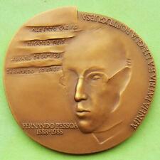 Usado, Escritor Literatura Fernando Pessoa Nacimiento Centenario Inusual Medalla de Bronce por VILAR! segunda mano  Embacar hacia Argentina