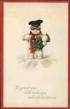 Fantasia de Natal boneco de neve vestido como piloto óculos chapéu c1920 cartão postal vintage comprar usado  Enviando para Brazil