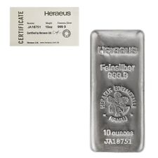 Heraeus silver bar for sale  New York