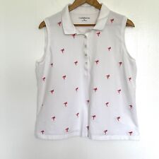 Camisa polo feminina Croft & Barrow XL branca rosa flamingo sem mangas gola comprar usado  Enviando para Brazil
