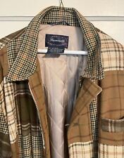 Used, Faconnable  Mens Plaid Patchwork Large Wool Coat Quilted Lining for sale  Shipping to South Africa